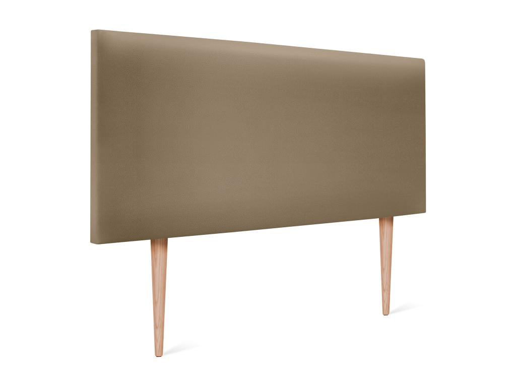 Homzora Smooth Faux Leather Headboard 110x105cm with Legs for 105cm Beds - Light Brown