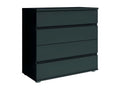 Homzora bedroom set - 180x200 cm bed with slatted base, 2 drawers, bedside tables, wardrobe and chest of drawers - graphite grey