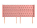 Pink Headboard with Wings 183x16x118/128 cm Velvet
