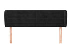Headboard with wings, Black, 147x23x78/88 cm, Velvet