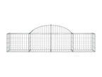 Arched gabion baskets, 2 pcs, 200x50x40-60 galvanized iron