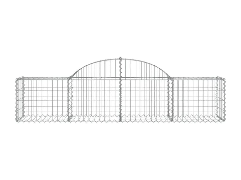 Arched gabion baskets, 2 pcs, 200x50x40-60 galvanized iron