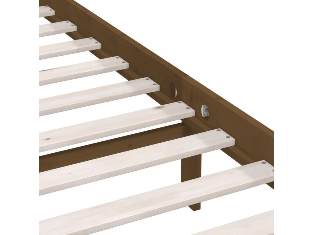 Honey Brown Bed Frame Solid Pine Wood 90x190cm UK Single
