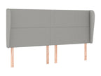 Upholstered bed base with mattress, light grey, 200x200cm, fabric