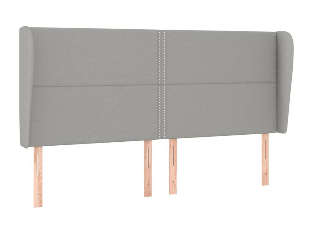 Upholstered bed base with mattress, light grey, 200x200cm, fabric