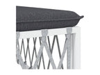 Garden furniture set with cushions, 6 pieces, white steel