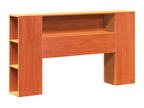 Bookshelf bed without mattress, brown wax finish, 140x200 cm, solid pine