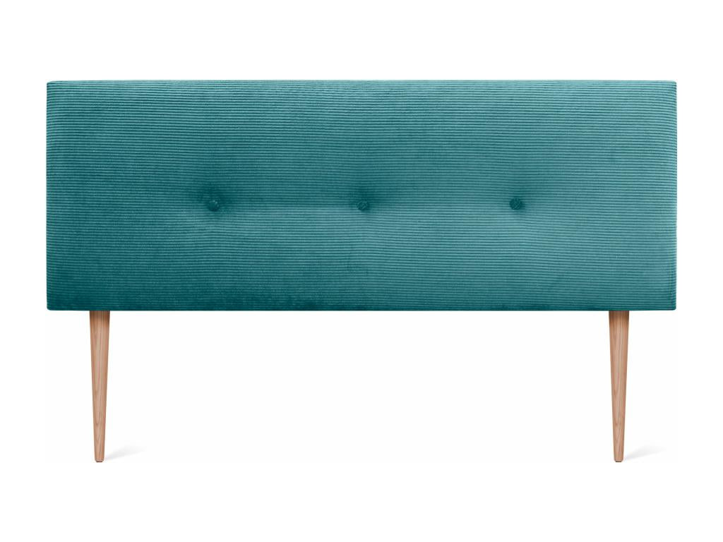 Doucezen Plain Corduroy Headboard with Buttons 145x105 with Bed Legs 120/135/140 - Doucezen Green