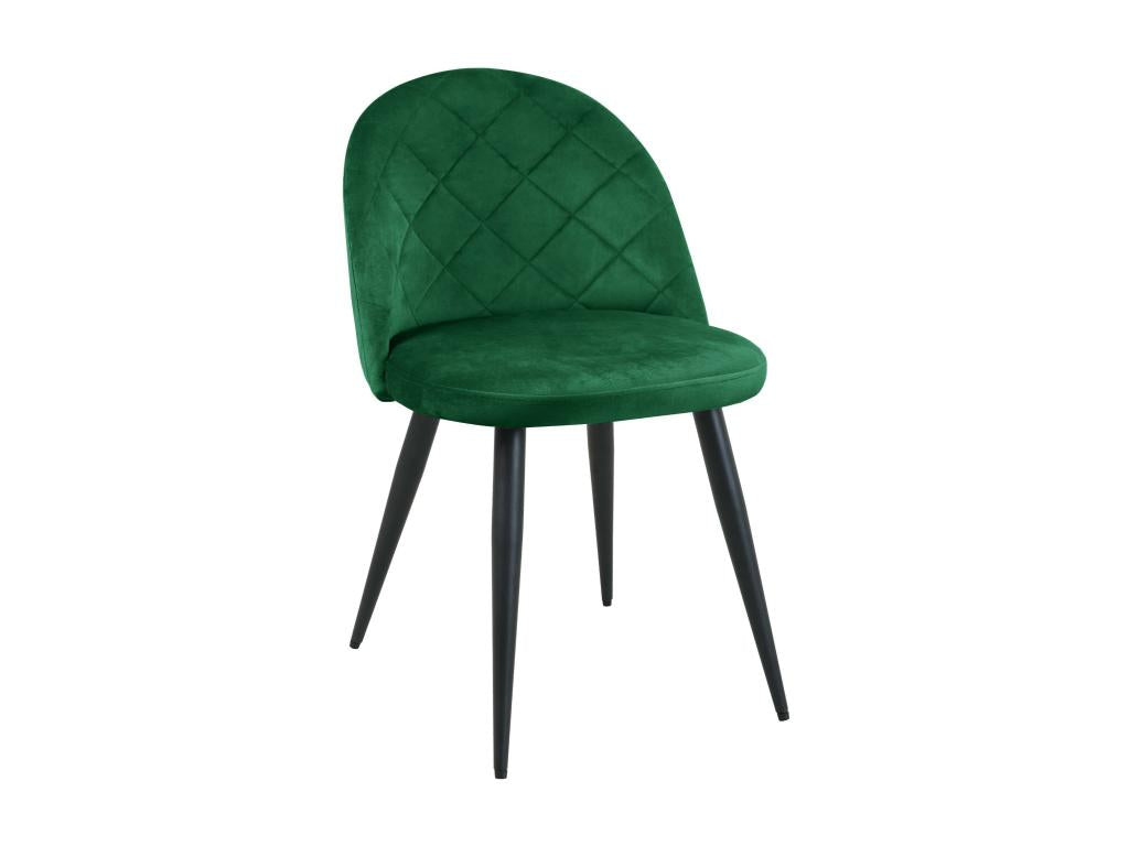 Set of 2 Homzora SJ.077 Bottle Green Velvet Upholstered Dining Chairs