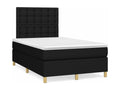 Upholstered bed base with mattress, black, 120x200 cm, fabric