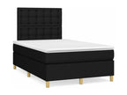 Upholstered bed base with mattress, black, 120x200 cm, fabric