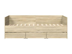 Homzora oak daybed with drawers, 75x190cm, engineered wood