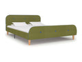 Bed frame without mattress, green fabric, 140x200 cm