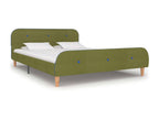 Bed frame without mattress, green fabric, 140x200 cm