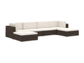 Sectional center seat (1 pc) and cushions, black woven resin