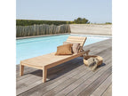 Solid teak sun lounger