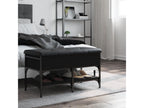 Black shoe bench 82x42x45 engineered wood