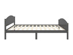 Dark Grey Bed Solid Pine Wood 160x200