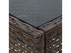 Brown garden table, 40x40x45 cm, woven resin