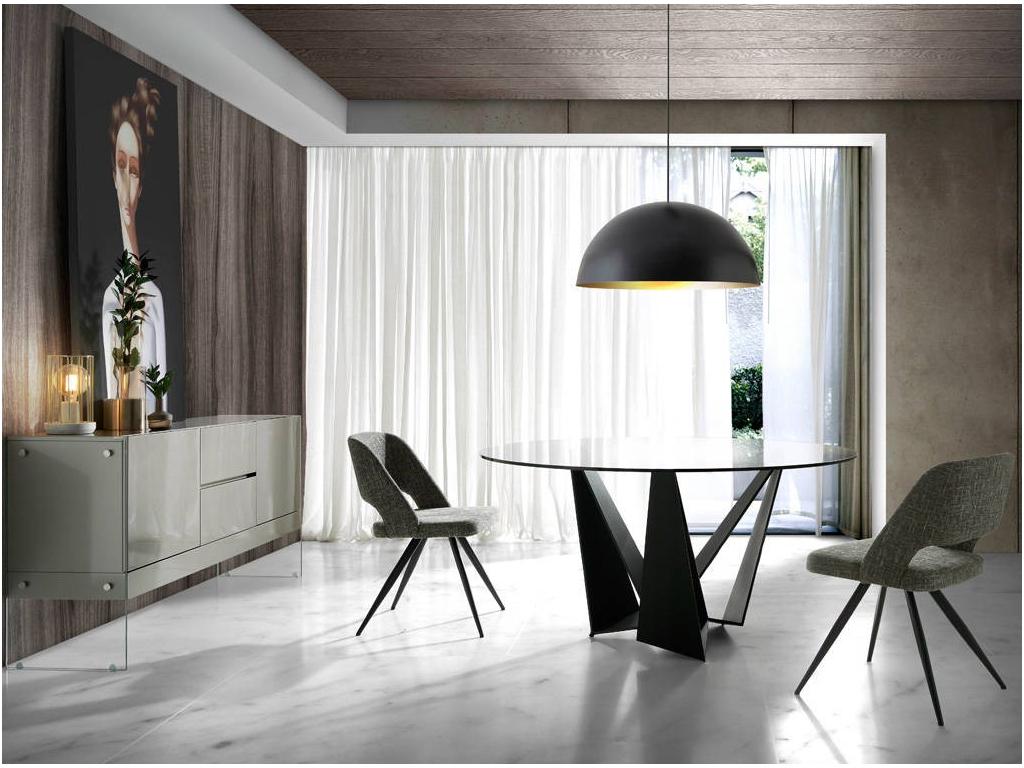 Homzora fabric chair with black steel legs - set of 2 - Homzora color 67