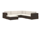 Sectional center seat (1 pc) and cushions, black woven resin