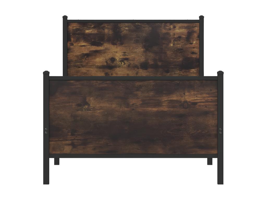 Metal bed frame with headboard and footboard 90x200 cm