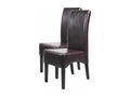 Set of 2 Homzora dining chairs in bonded leather - brown with dark legs