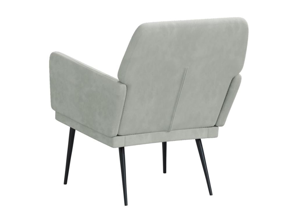 Light Grey Armchair 62x79x79 cm Velvet