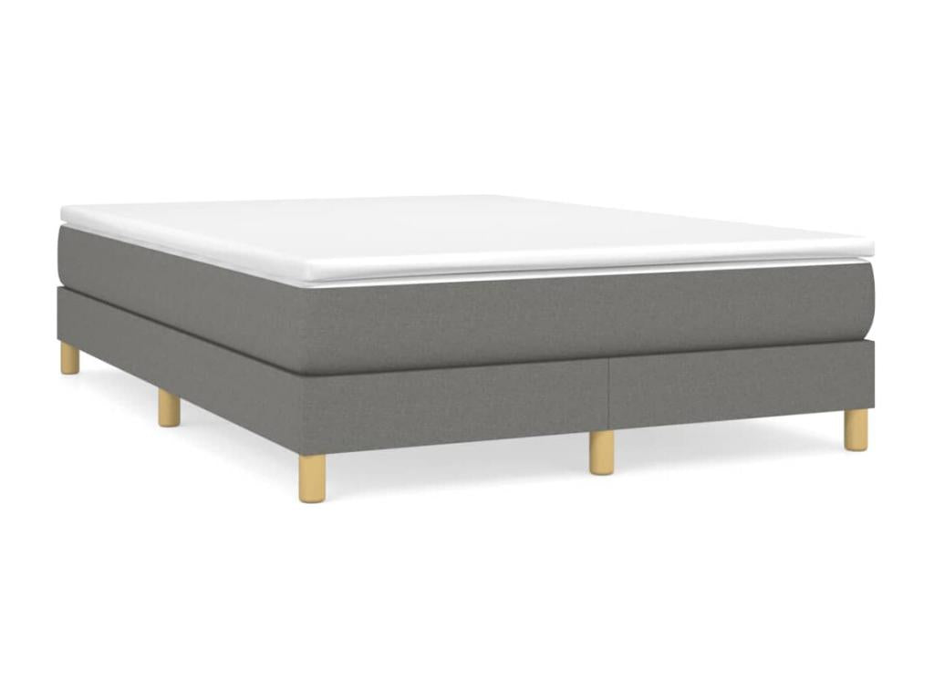 Homzora bed base with mattress, dark grey, 140x190 cm, fabric