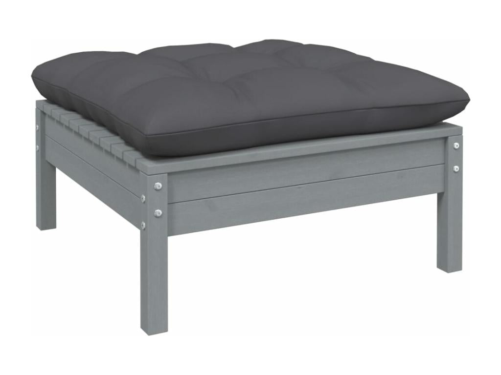 7-piece garden furniture set with cushions, anthracite pine wood