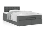 Ottoman bed frame with dark grey mattress 120x190 cm fabric