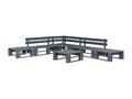 6-piece pallet garden furniture set, wood, grey
