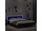 Bed frame with LED lighting, mattress not included, black, 140x200 cm