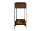 Smoked oak console table 75x34.5x75 engineered wood