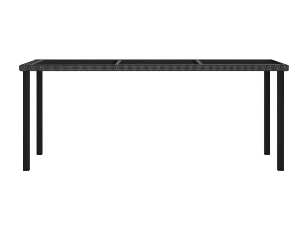 7-piece garden dining set, black woven resin