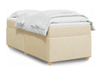 Homzora bed base with mattress, Cream, 100x200 cm, Fabric