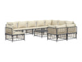 11-piece garden furniture set with cushions, anthracite resin wicker