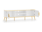 Homzora 2-Door TV Stand 160cm White and Gold