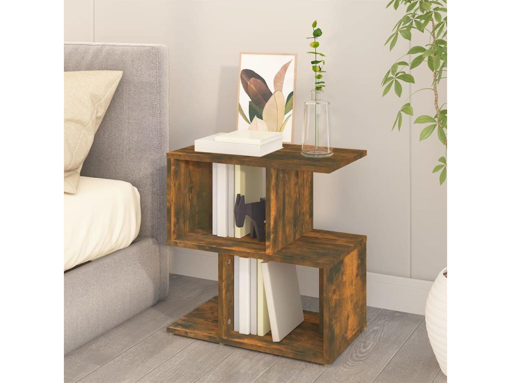 Smoked Oak Bedside Table 50x30x51.5 Engineered Wood