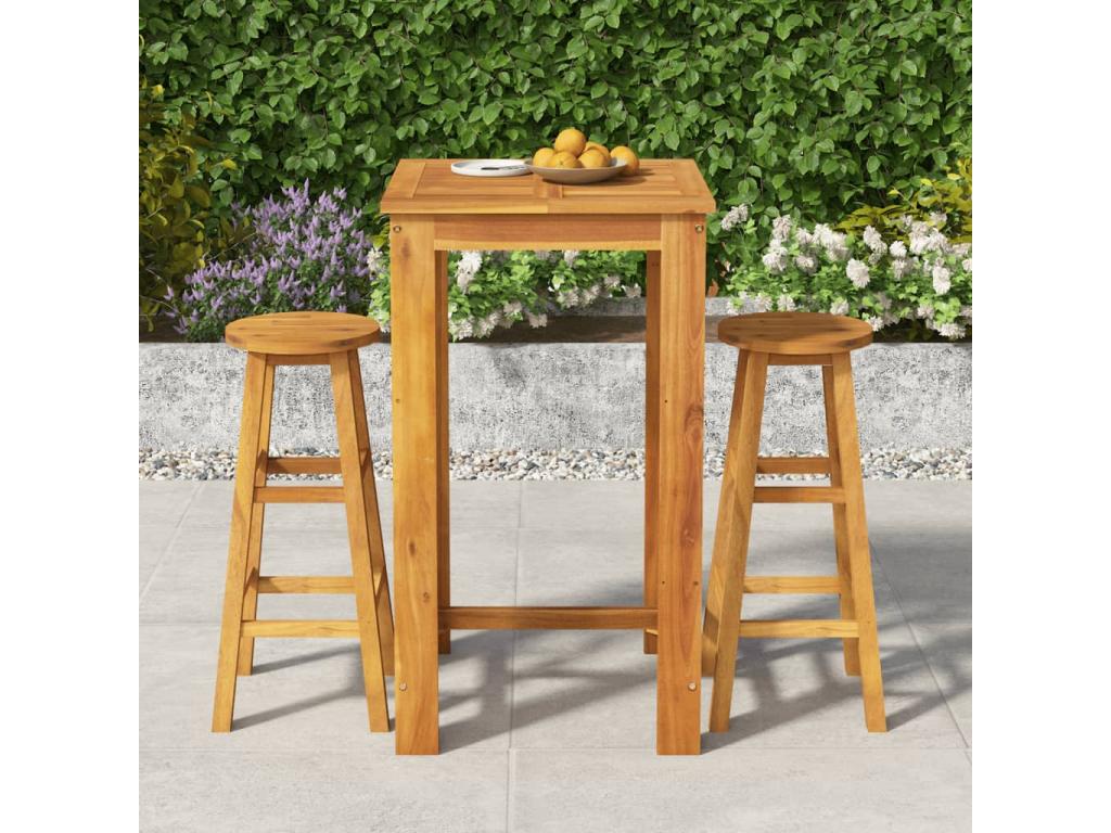Homzora 3-piece solid wood garden bar set