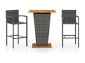 3-piece garden bar set, grey