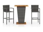 3-piece garden bar set, grey