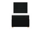 Homzora bed base with black 90x200 cm mattress, fabric