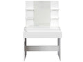 Dressing table with mirror, matte white finish - W- 85 x H- 141 x D- 40 cm