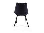 Set of 4 Homzora SJ.0488 Black Velvet Upholstered Dining Chairs