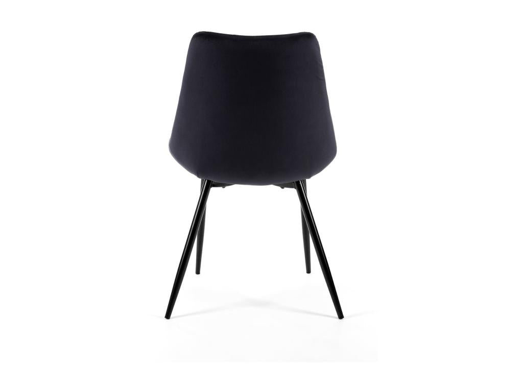 Set of 4 Homzora SJ.0488 Black Velvet Upholstered Dining Chairs