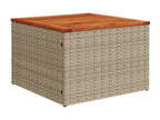 Garden furniture set with cushions, 14 pieces, beige woven resin