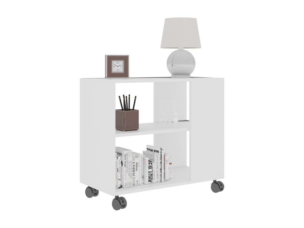 White side table, 70x35x55 cm, engineered wood