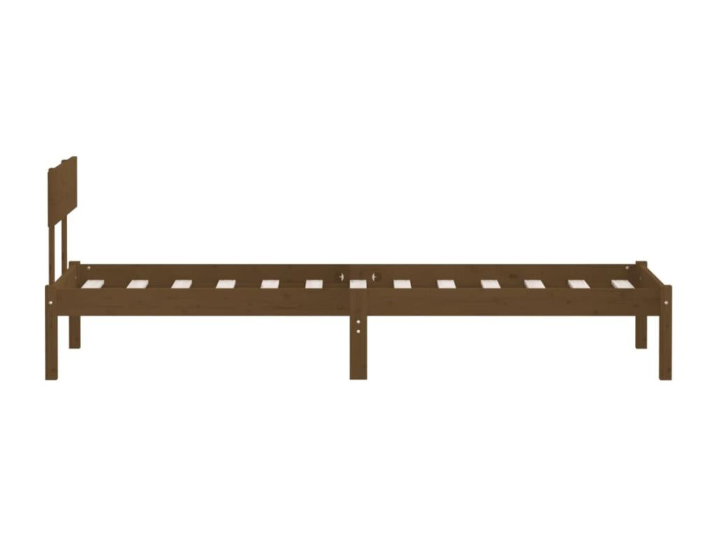 Honey Brown Bed Frame Solid Pine Wood 90x190cm UK Single