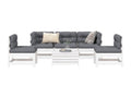 6-piece garden furniture set, white, solid pine wood